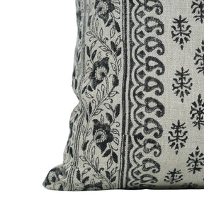 Natural Block Block Print Thick linen -  Flower Butta