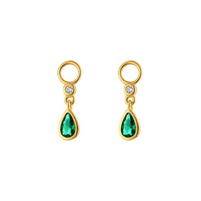 Green Emerald Pear Earring Charm Accessory