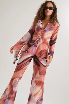 Orilla Pant Pantalón Print rosa