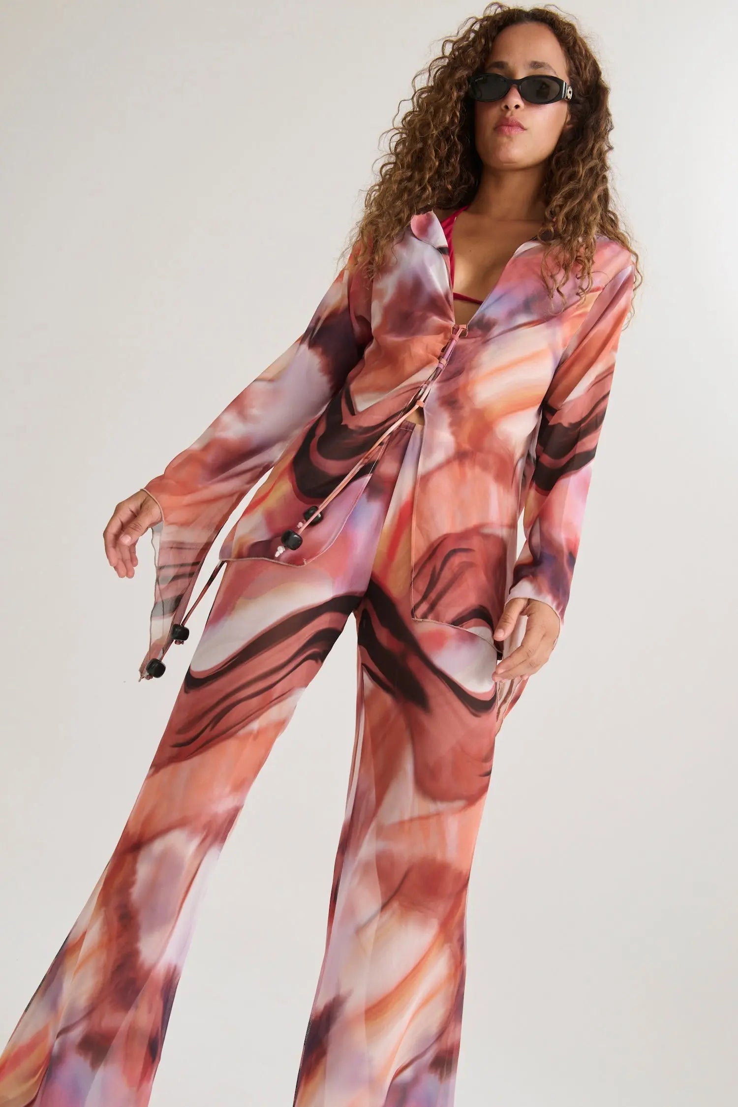 Orilla Pant Pantalón Print rosa