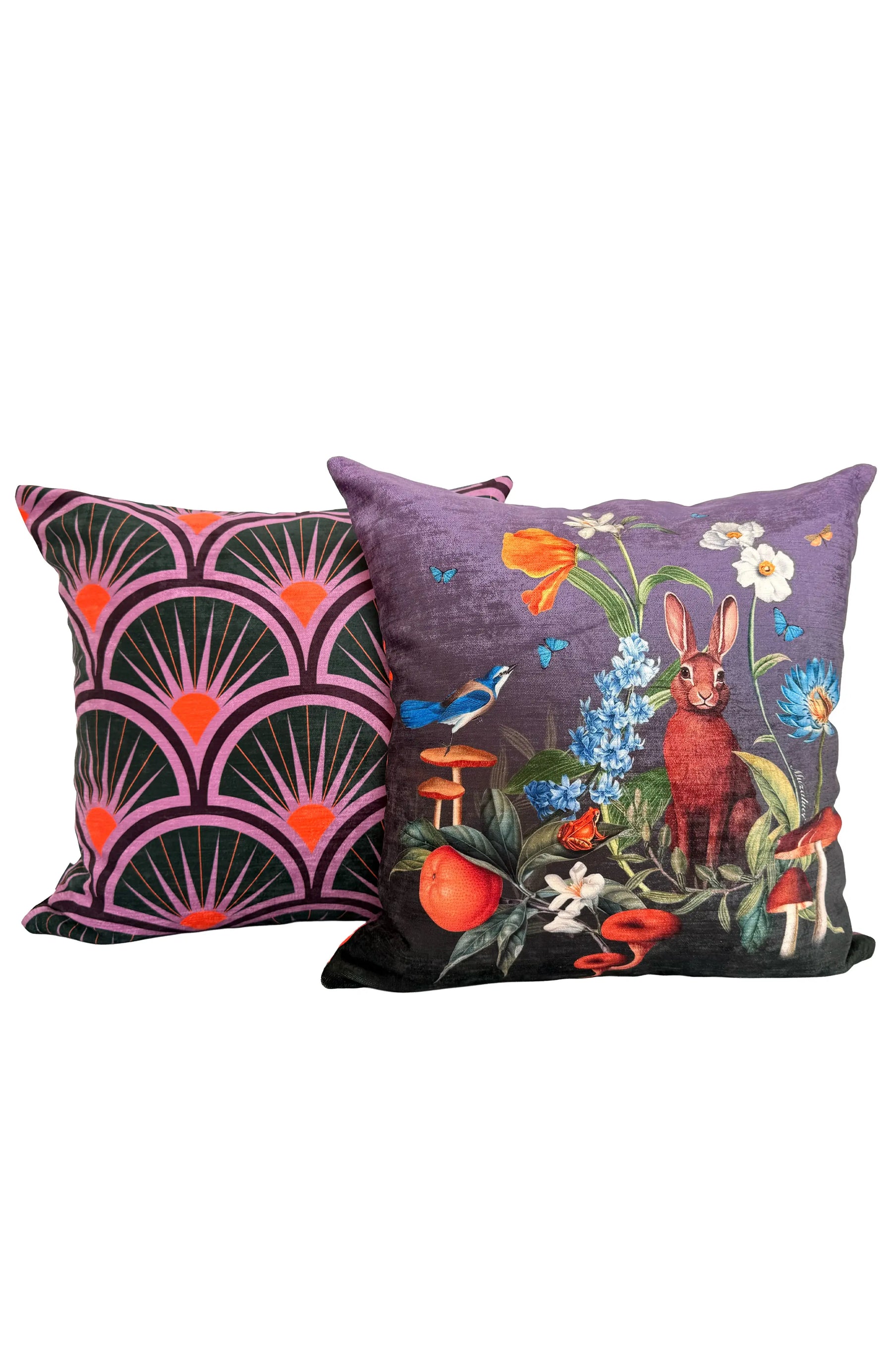 Velvet Pillow - Woodland Rabbit