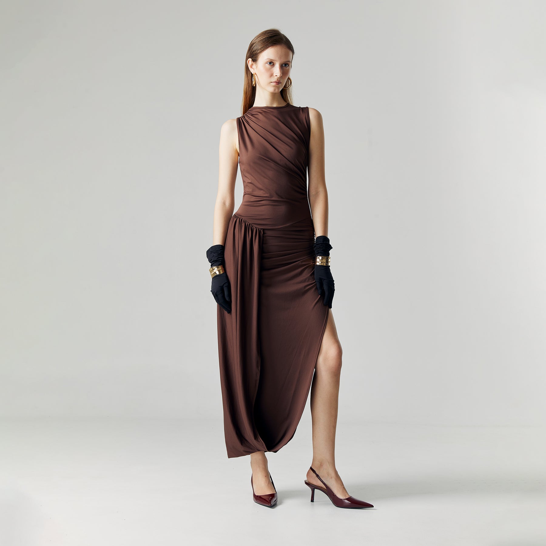 EVEL DRAPED DRESS
