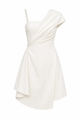 Celeste Draped Mini Dress - Ivory