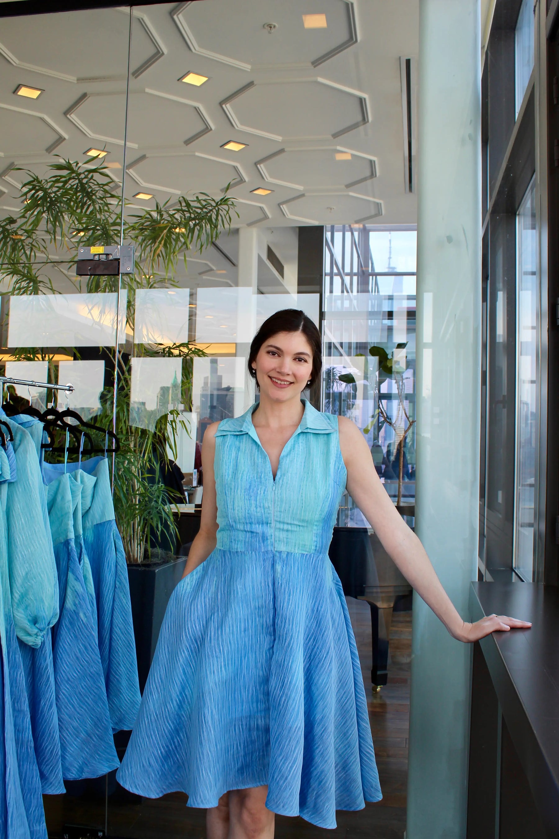 Double Collar Ombre Dress