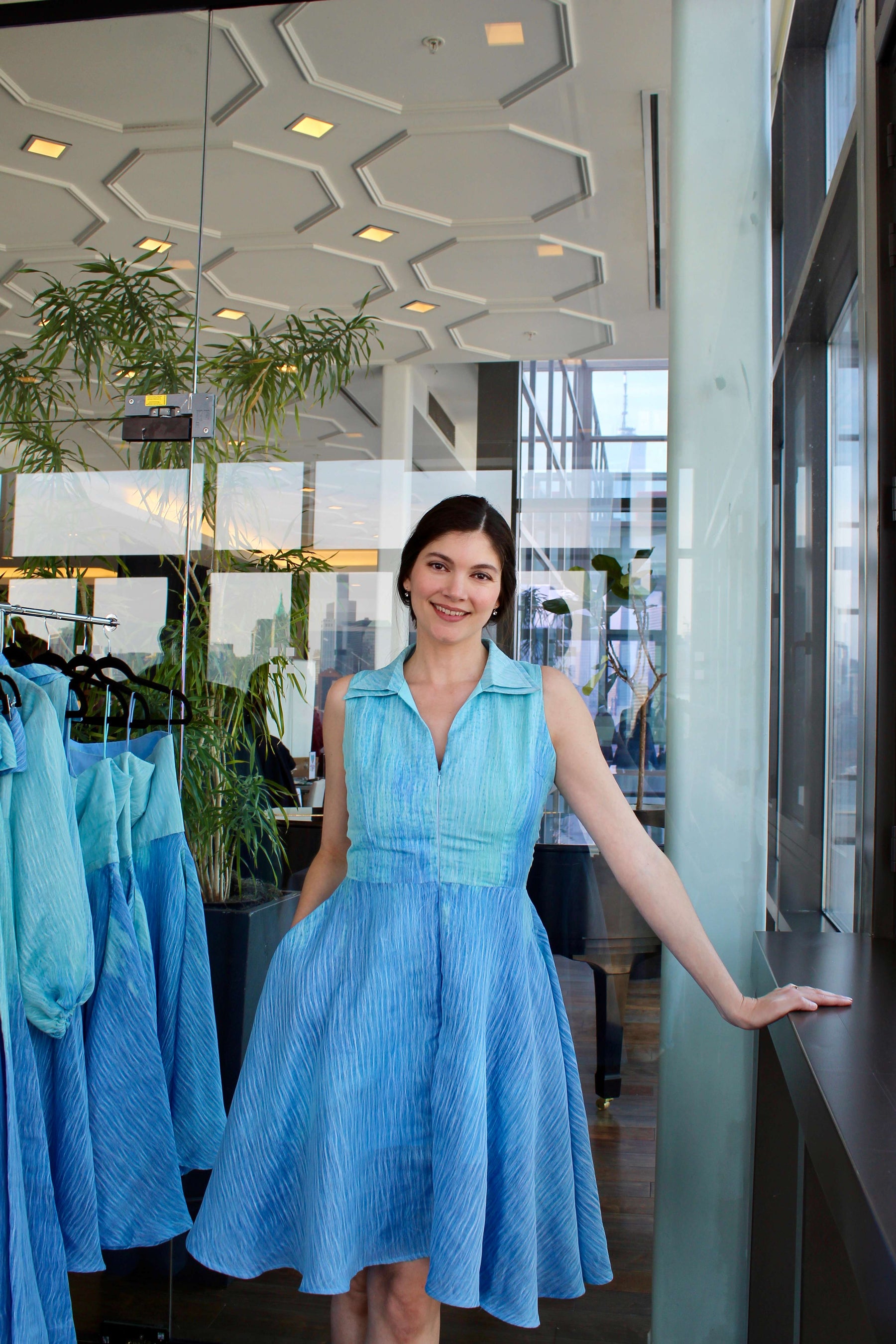 Double Collar Ombre Dress