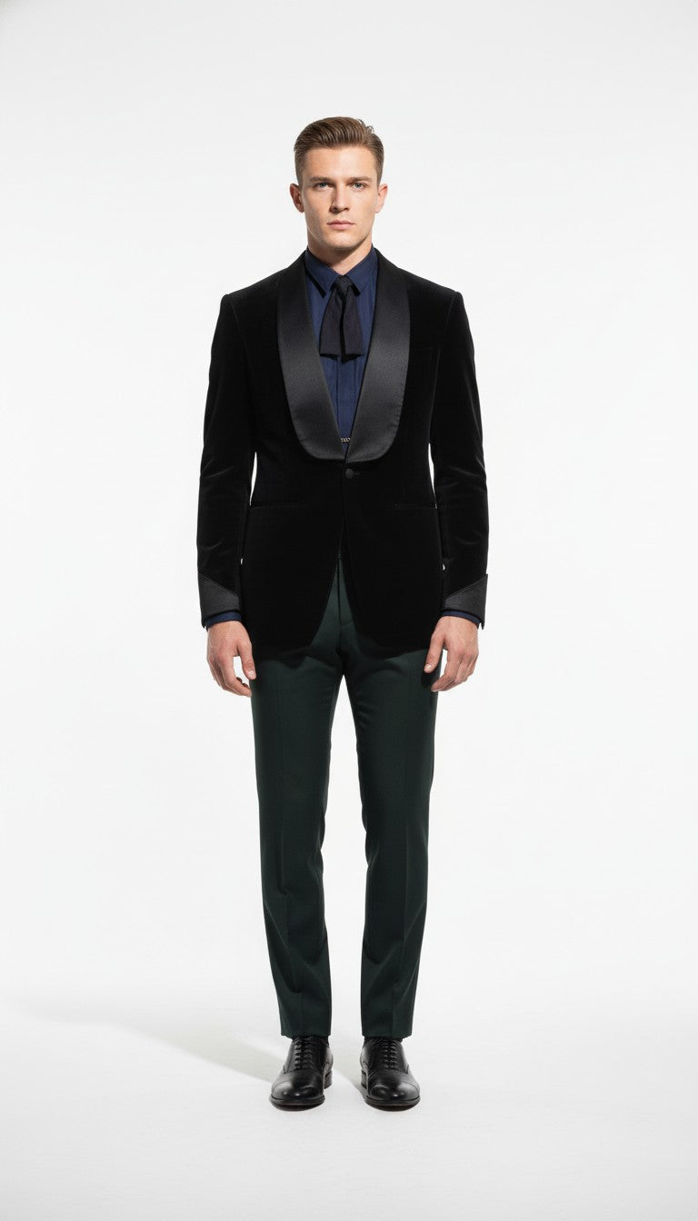 Black Velvet Edge Tuxedo