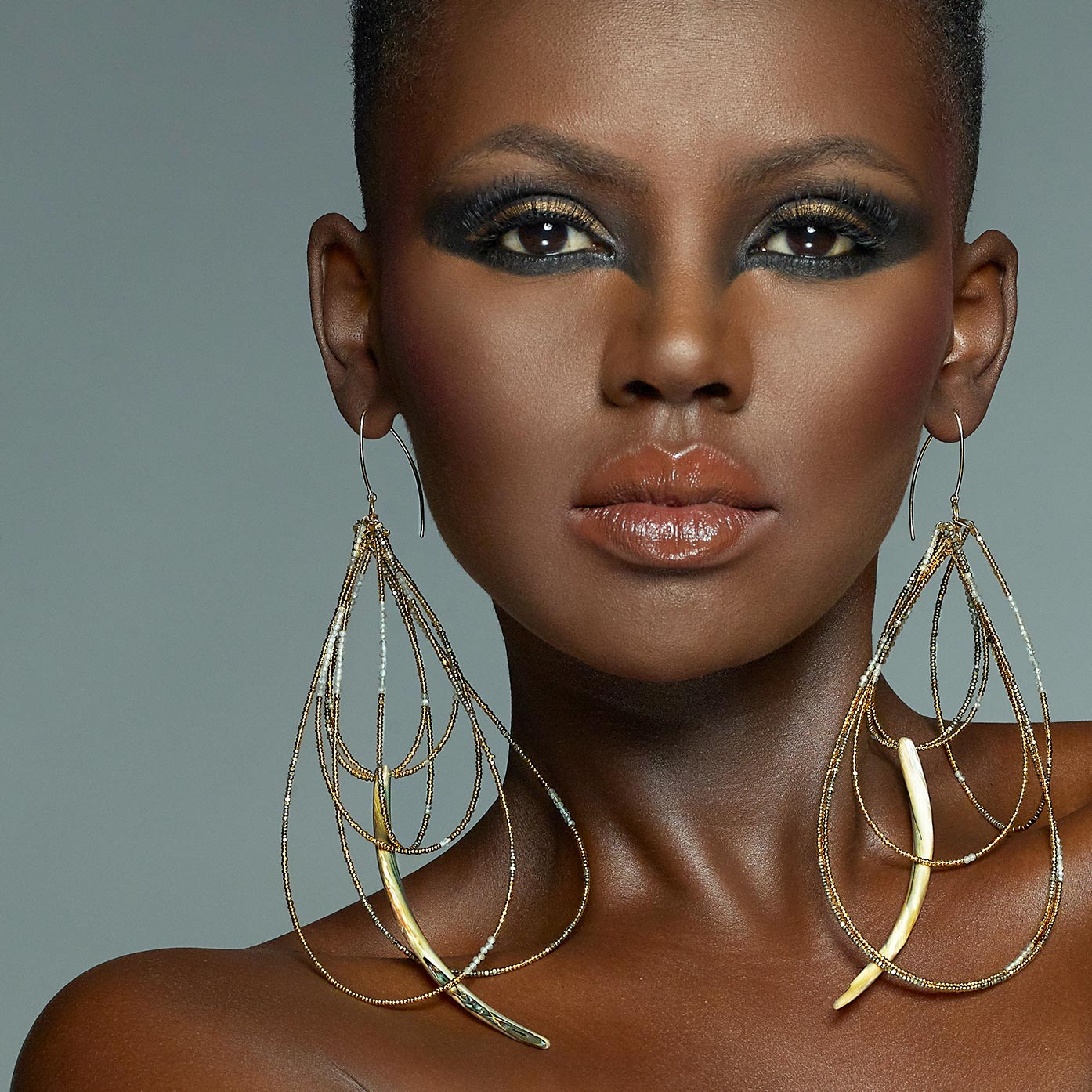 Canens Enchanted Gold Statement Earrings