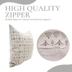 Accent Handmade Block Print Pure Linen Pillow Cover  - Hastkala