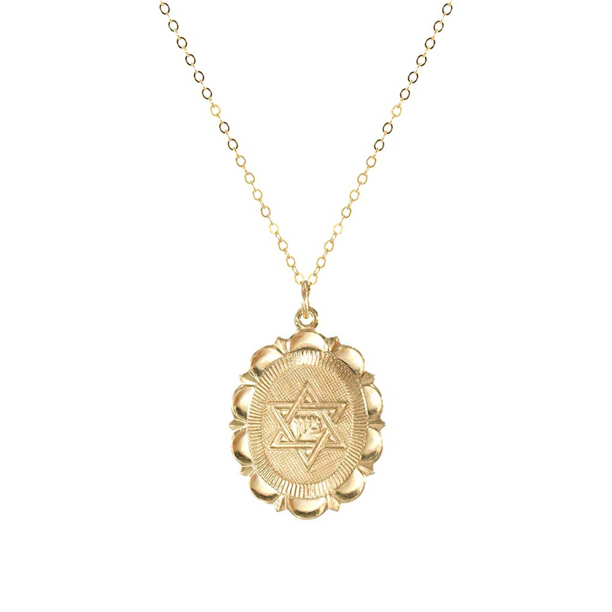 Star Of David Gold Charm Necklace