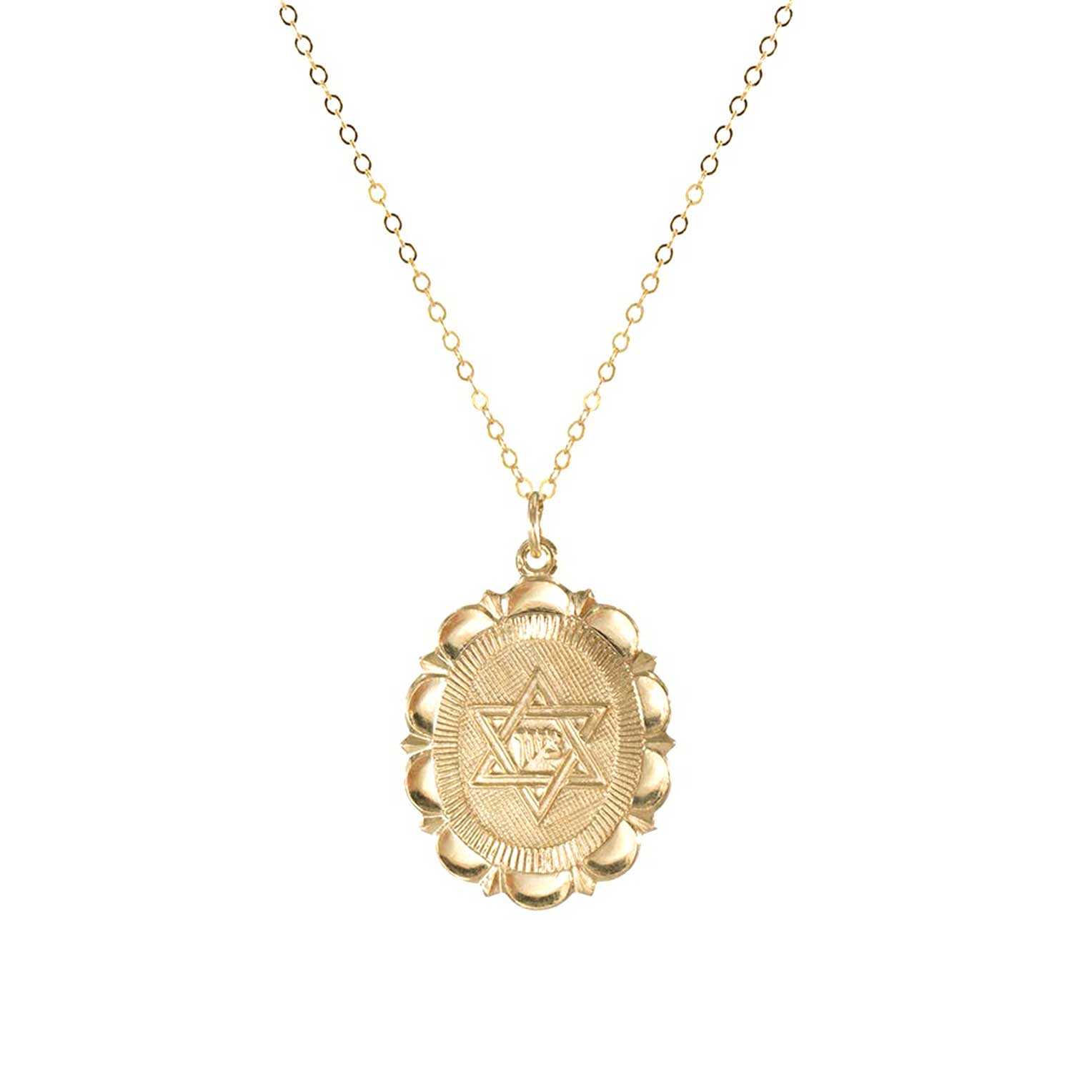 Star Of David Gold Charm Necklace
