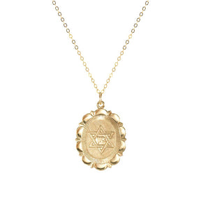 Star Of David Gold Charm Necklace