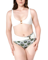 Palm Mirage High-Rise Bikini Bottom in Bone White