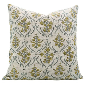 Natural Hand Block Printed Viscose Linen Pillow Cover - Vishal Pushp