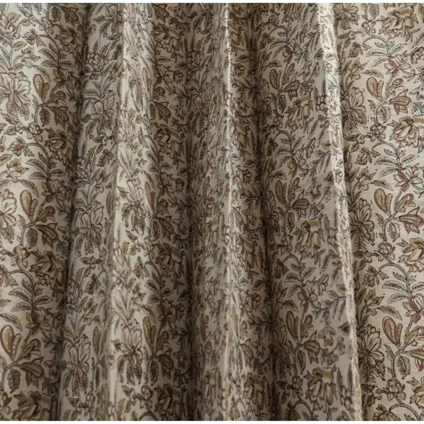 Indian Floral Printed Pure Linen Blackout Grommet - Kudrat