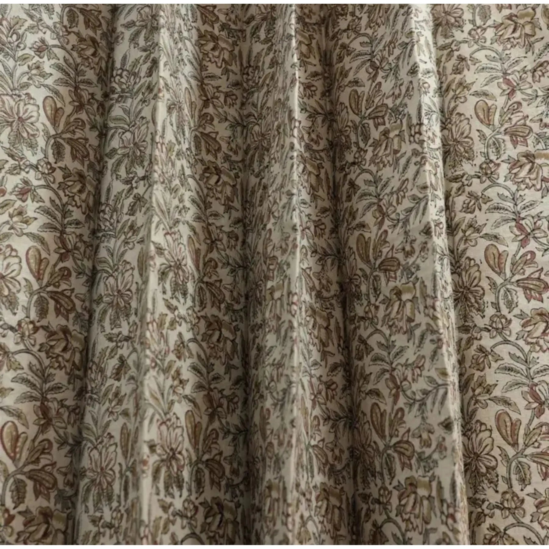 Indian Floral Printed Pure Linen Blackout Grommet - Kudrat