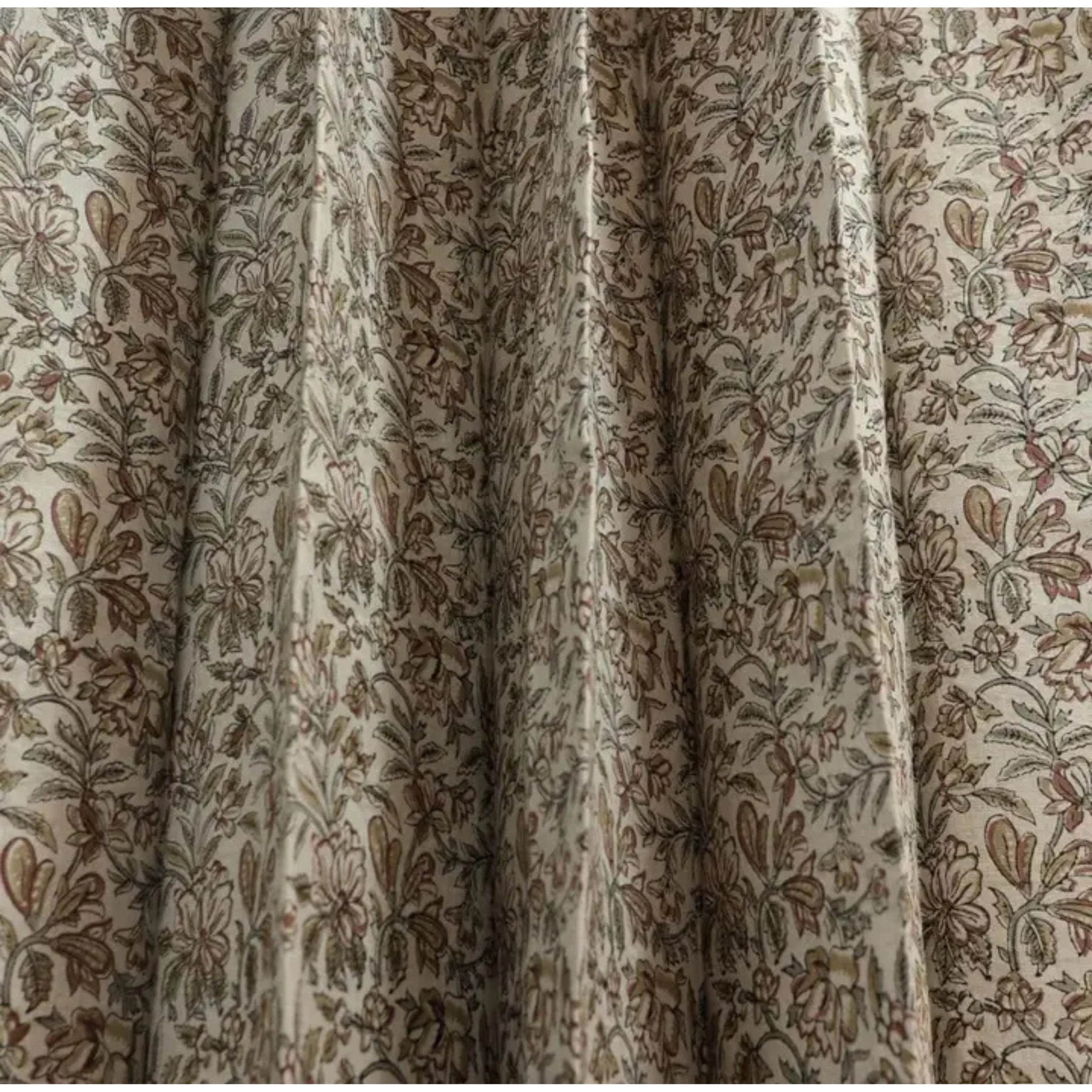 Indian Floral Printed Pure Linen Blackout Grommet - Kudrat