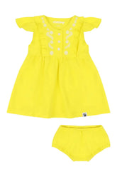 Mixed Up Clothing Vestito Baby Dress Set - Blazing Yellow