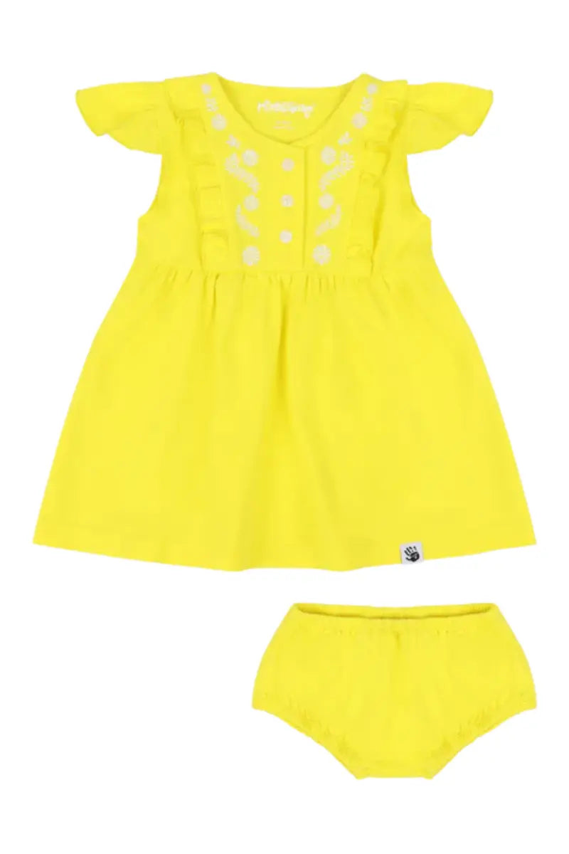 Mixed Up Clothing Vestito Baby Dress Set - Blazing Yellow