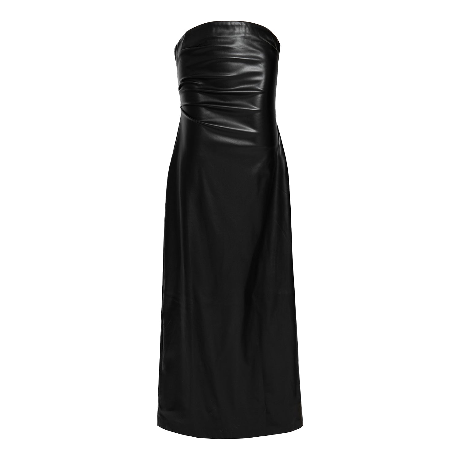 SIENNA LEATHER TUBE MIDI DRESS