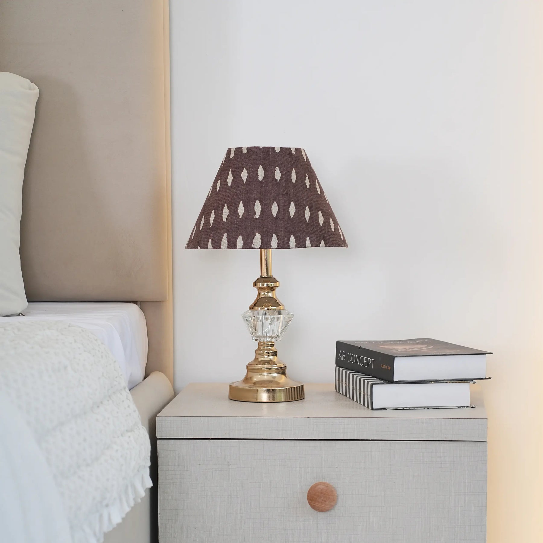 Artisan Block Print Thick Linen Lamp Shade for Home Decor - Omji