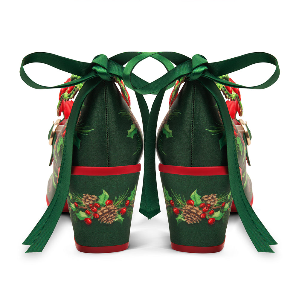 Chocolaticas® Mid Heels Christmas Eve Women's Mary Jane Pump