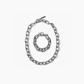 Vintage 1993 Silver Chain Jewelry Set Necklace & Bracelet