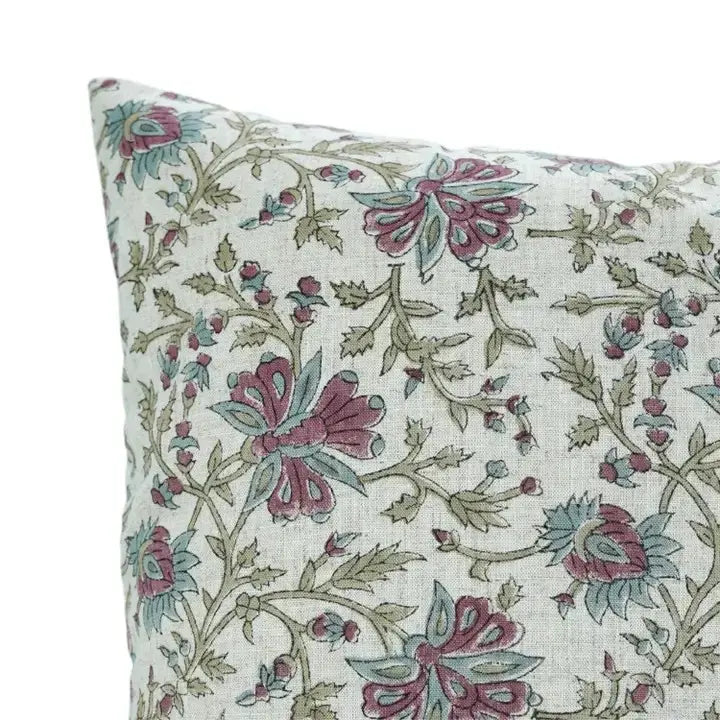 Bohemian Interior Décor Hand Block Viscose Linen Cushion Cover  - Neerabel