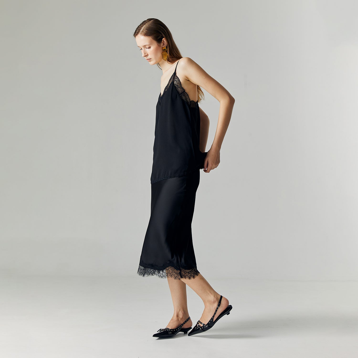 ALTHEA SATIN LACE SKIRT