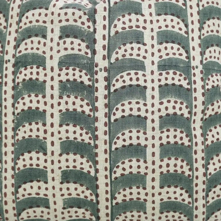 Classic Hand Block Design Viscose Linen Pillow Cover - Garud