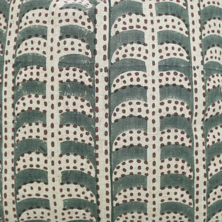 Classic Hand Block Design Viscose Linen Pillow Cover - Garud