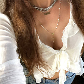 THE “PALOMA” PEARL ROSARY NECKLACE 22”