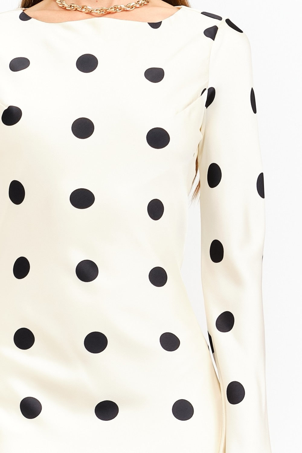 Clara Polka-Dot Long Sleeve Gown