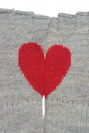 Heart fingerless alpaca gloves