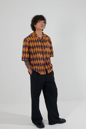 Versailles Diamond Hand-Painted Camp Collar Shirt