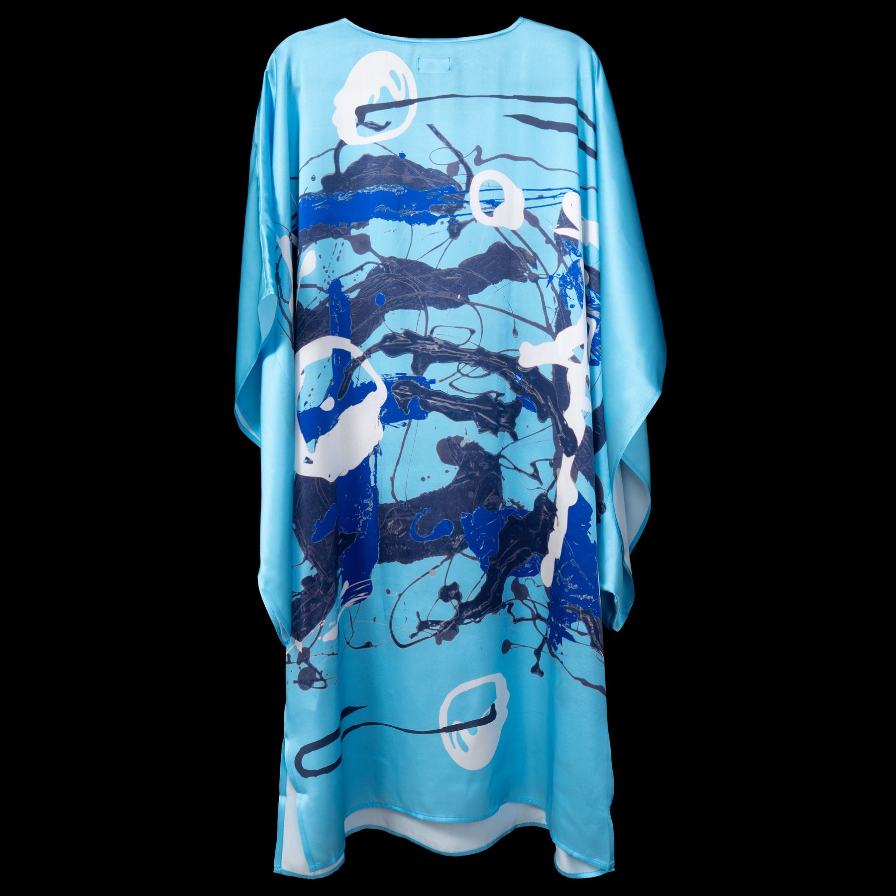 Blue Graffiti Marble Dolman Sleeve Dress