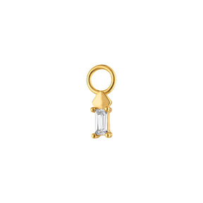 Single Short Baguette Earring Charm Accessory
