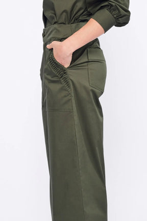 Viena Sculptural Hem Trouser | Olive