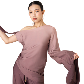 Asymmetric Tie Sleeve Top