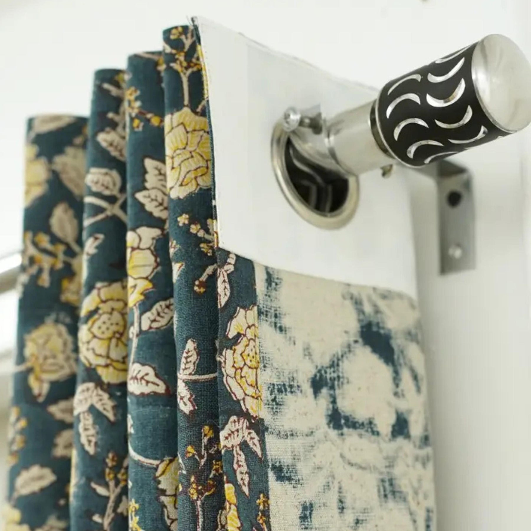 Indian Block Print Pure Linen Curtain - Rameshwaram