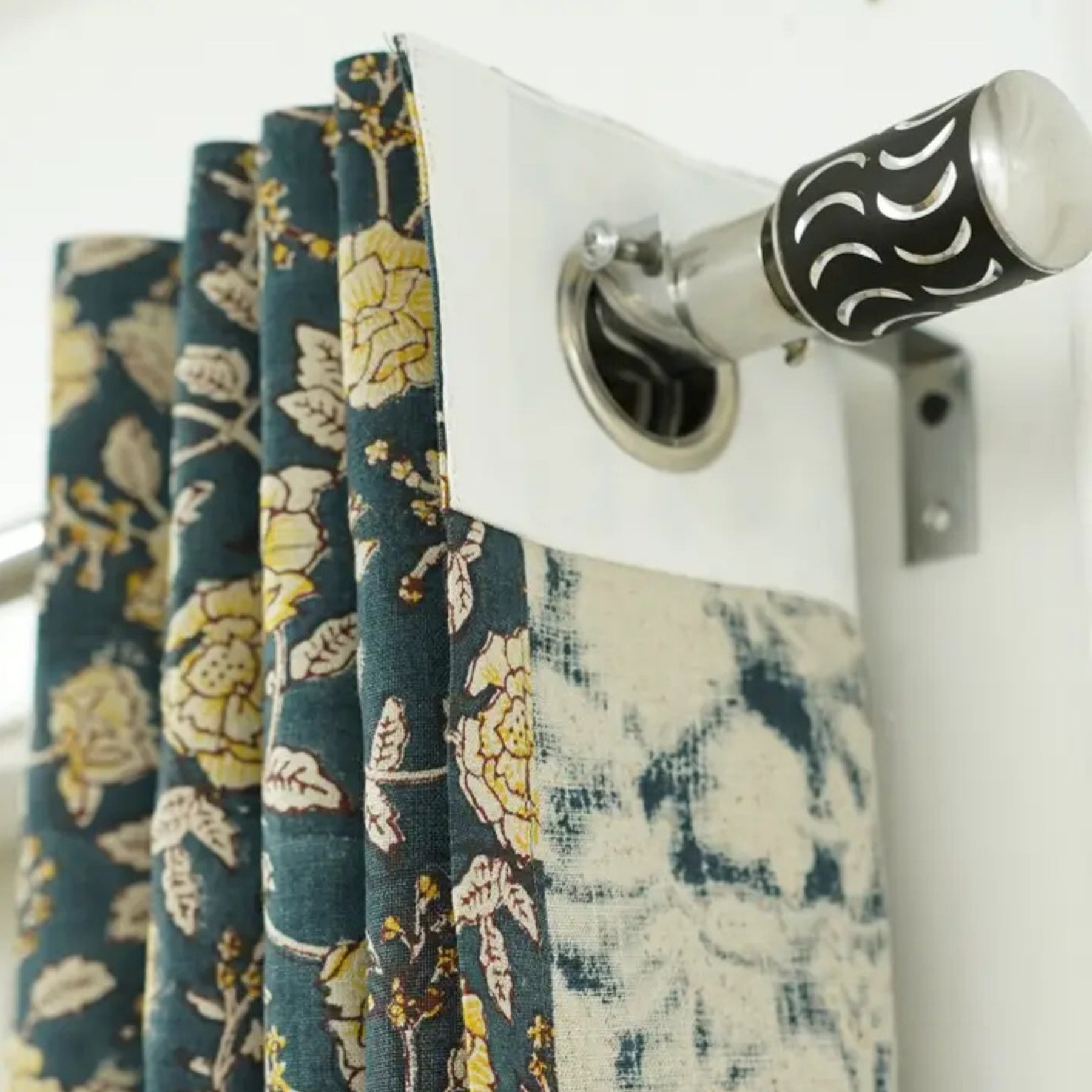 Indian Block Print Pure Linen Curtain - Rameshwaram