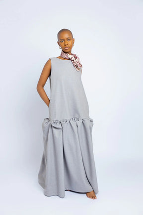Makena Sculpted Maxi Dress - Grey