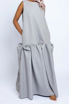 Makena Sculpted Maxi Dress - Grey