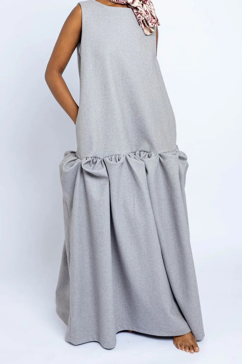 Makena Sculpted Maxi Dress - Grey