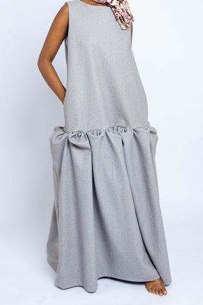 Makena Sculpted Maxi Dress - Grey