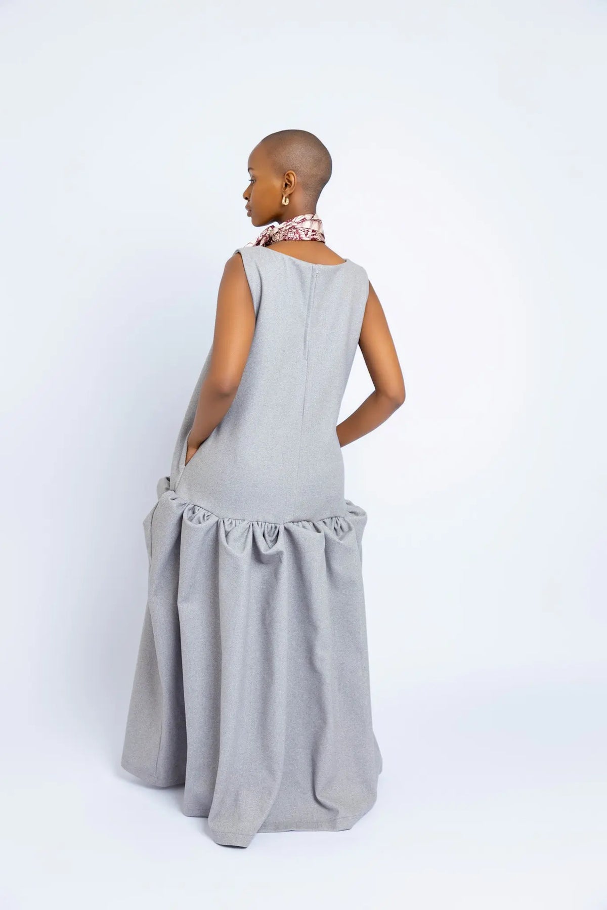 Makena Sculpted Maxi Dress - Grey