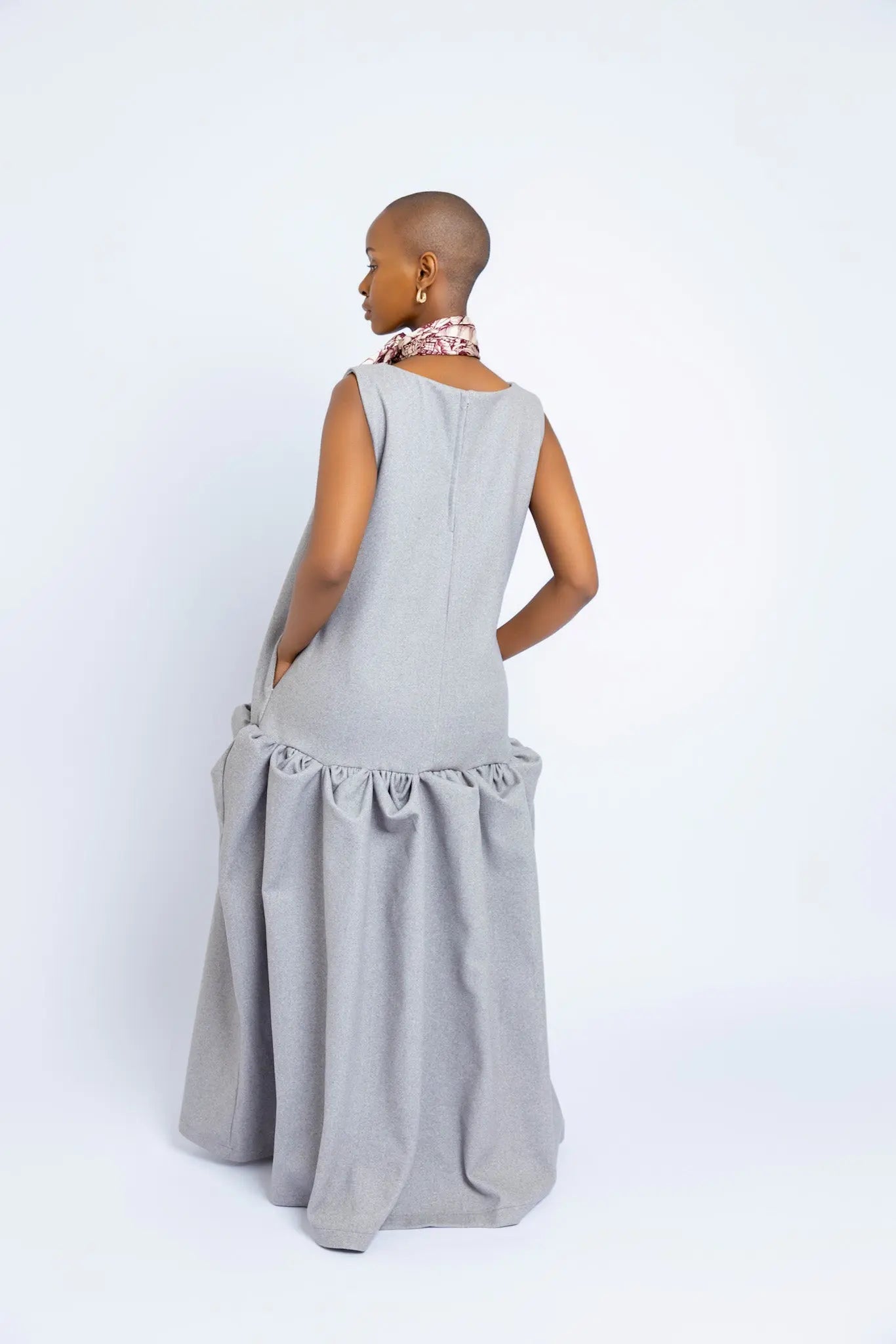Makena Sculpted Maxi Dress - Grey