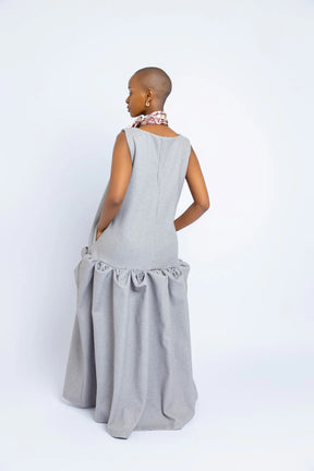 Makena Sculpted Maxi Dress - Grey