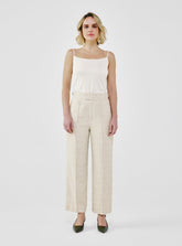 Fancy Tweed High-Waist Tailored Pants