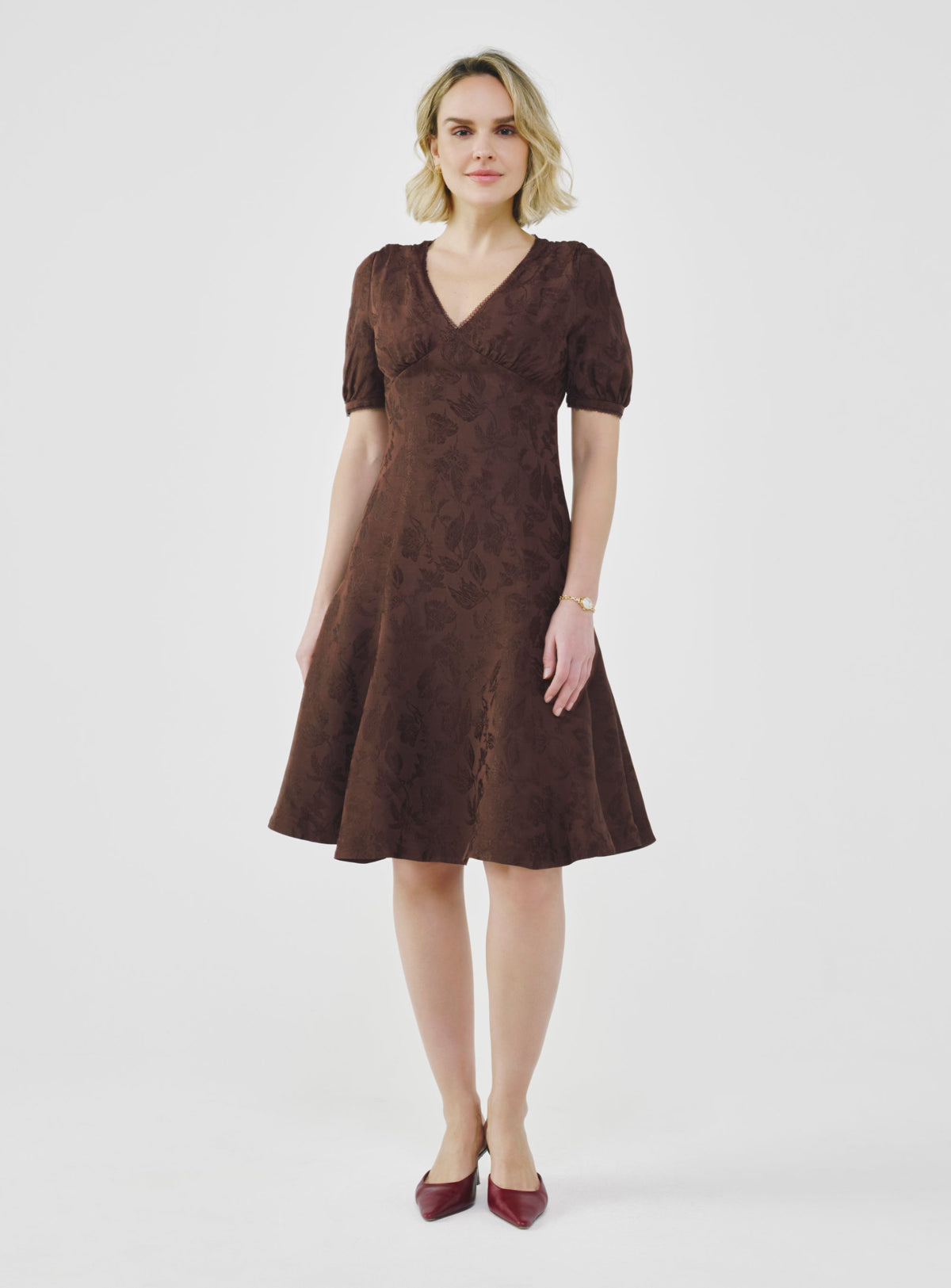 Floral Jacquard Midi Dress