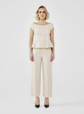 Tailored Fancy Tweed Bardot Top